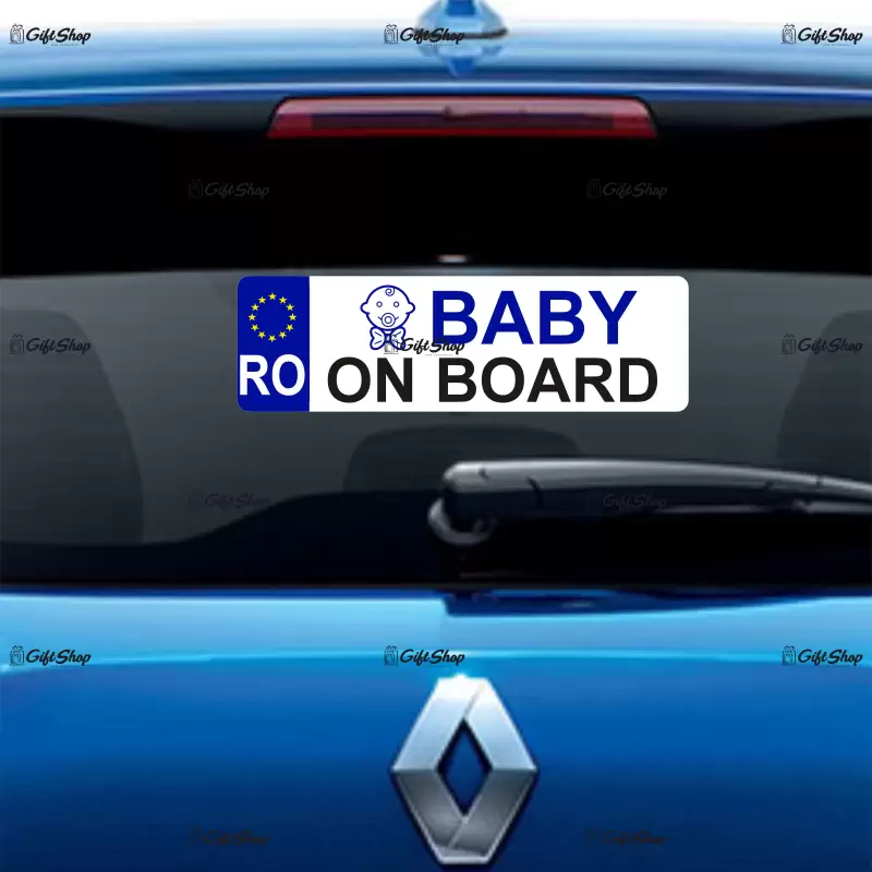 Baby on board boy, indicator masina, dimensiune 200x60 mm